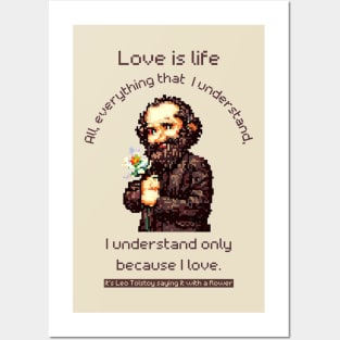 Leo Tolstoy Quote Pixel Art Posters and Art